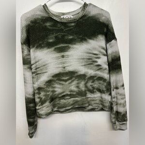 Poof New York Green Tie Dye Knit Long Sleeve Top Woman’s Size Small NWOT